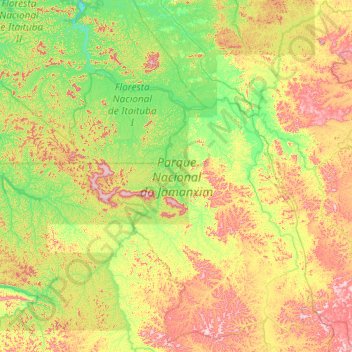 Parque Nacional do Jamanxim topographic map, elevation, terrain