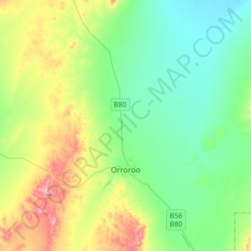 Orroroo topographic map, elevation, terrain
