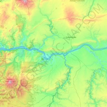 Columbia River Gorge National Scenic Area topographic map, elevation, terrain