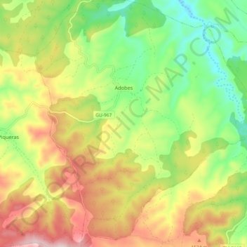 Adobes topographic map, elevation, terrain