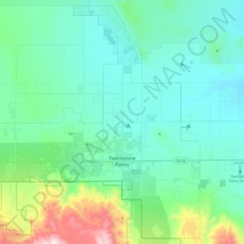 Twentynine Palms topographic map, elevation, terrain