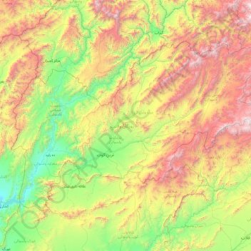 Urōzgān topographic map, elevation, terrain