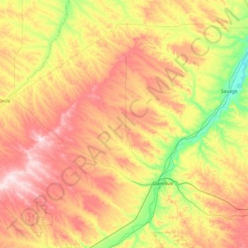 Dawson County topographic map, elevation, terrain