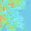 Shangyu District topographic map, elevation, terrain