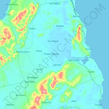 San Isidro topographic map, elevation, terrain