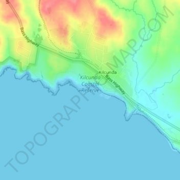 Kilcunda Coastal Reserve topographic map, elevation, terrain