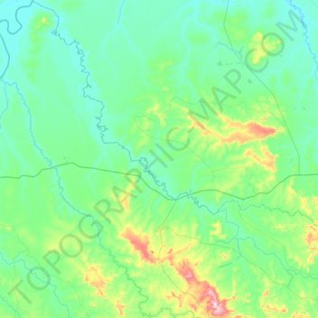 Montes Claros de Goiás topographic map, elevation, terrain