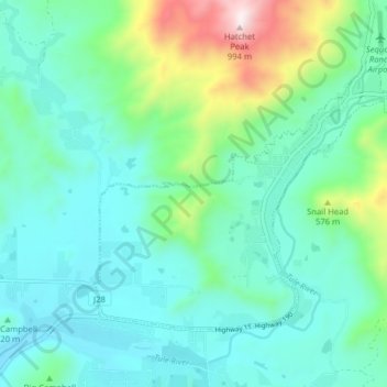 Springville topographic map, elevation, terrain