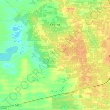 Cardross topographic map, elevation, terrain