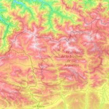 Los Argüellos topographic map, elevation, terrain