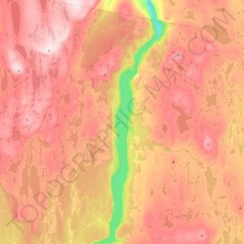 Virdnejávri topographic map, elevation, terrain