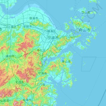 宁波市 / Ningbo topographic map, elevation, terrain