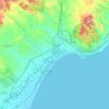 Hammamet topographic map, elevation, terrain