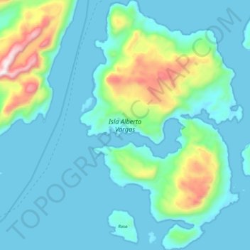 Isla Alberto Vargas topographic map, elevation, terrain