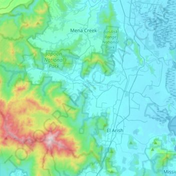 Liverpool Creek topographic map, elevation, terrain