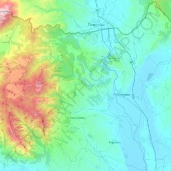 Δήμος Παιονίας topographic map, elevation, terrain