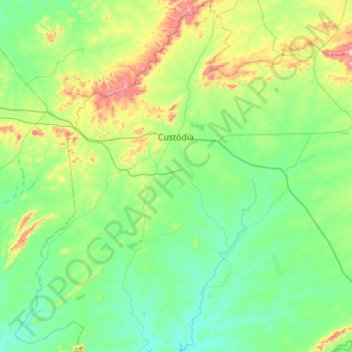 Custódia topographic map, elevation, terrain