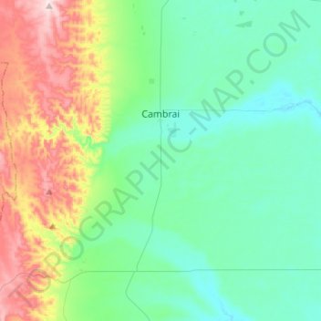Cambrai topographic map, elevation, terrain
