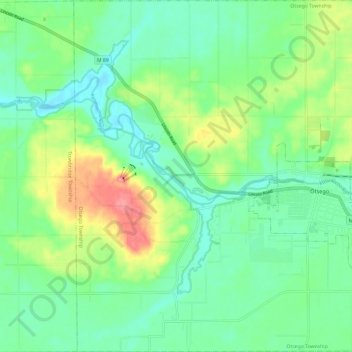 Otsego Township topographic map, elevation, terrain