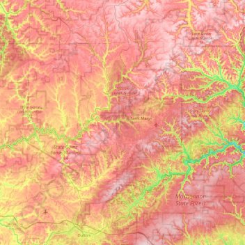 Elk County topographic map, elevation, terrain