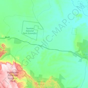 Dingo topographic map, elevation, terrain