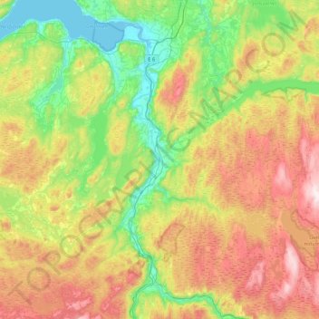Melhus topographic map, elevation, terrain