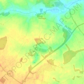 Thorington topographic map, elevation, terrain