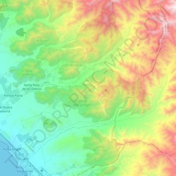 Punta Negra topographic map, elevation, terrain