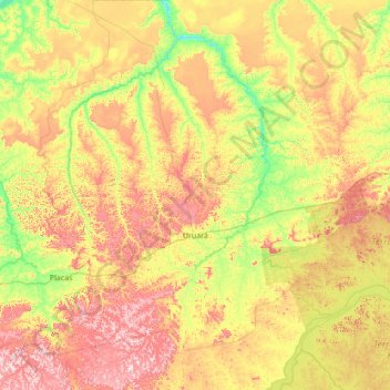 Uruará topographic map, elevation, terrain