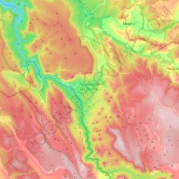 Peralejos de las Truchas topographic map, elevation, terrain