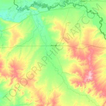 Бурлинский район topographic map, elevation, terrain