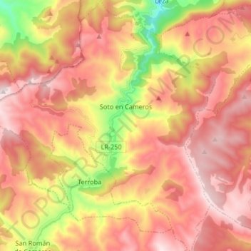 Soto en Cameros topographic map, elevation, terrain
