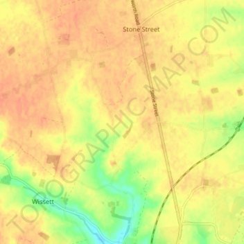 Spexhall topographic map, elevation, terrain