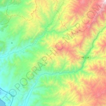 Calango topographic map, elevation, terrain