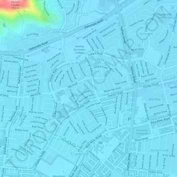 Heatley topographic map, elevation, terrain