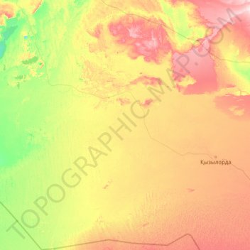 Karmakshy District topographic map, elevation, terrain
