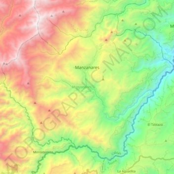 Manzanares topographic map, elevation, terrain