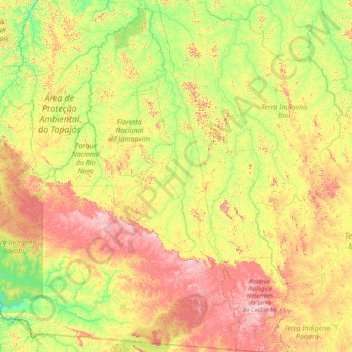 Novo Progresso topographic map, elevation, terrain