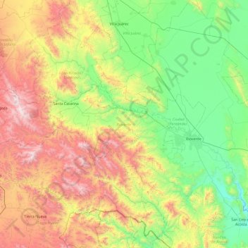 Rioverde topographic map, elevation, terrain