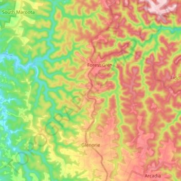 Glenorie topographic map, elevation, terrain