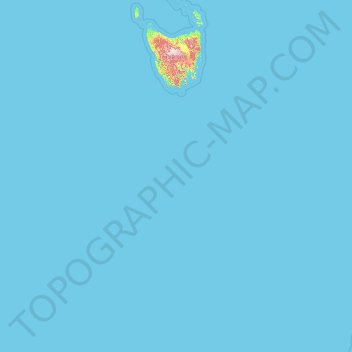 Tasmania topographic map, elevation, terrain