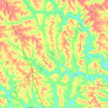 Pratts Fork topographic map, elevation, terrain