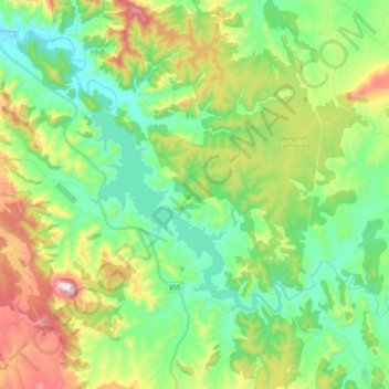 Cudgegong topographic map, elevation, terrain