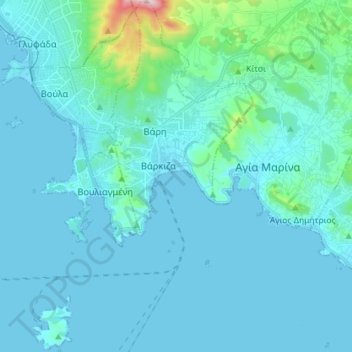 Vari Municipal Unit topographic map, elevation, terrain