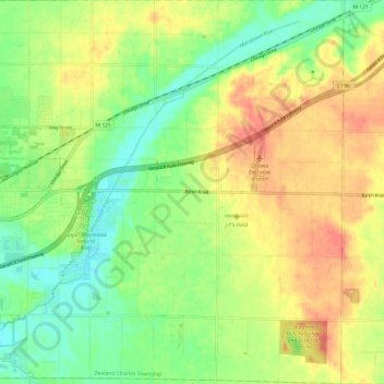 Zeeland Charter Township topographic map, elevation, terrain