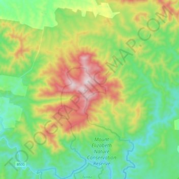 Timbarra topographic map, elevation, terrain