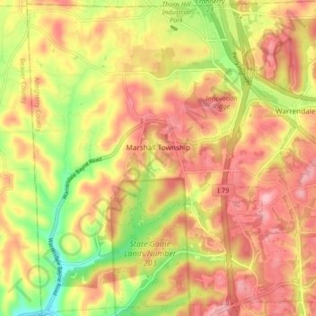 Marshall Township topographic map, elevation, terrain