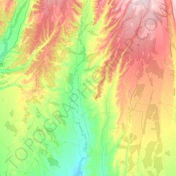 Cea topographic map, elevation, terrain