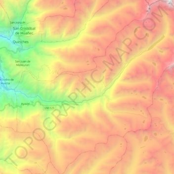 Ayaviri topographic map, elevation, terrain