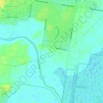 St Albans Park topographic map, elevation, terrain